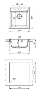 Кухонная мойка Lemark Hanka 450 9910007 антрацит