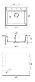 Кухонная мойка Lemark Hanka 570 9910013 антрацит