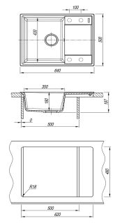Кухонная мойка Lemark Imandra 640 9910019 антрацит
