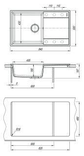 Кухонная мойка Lemark Imandra 840 9910035 серый шёлк