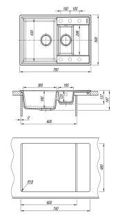 Кухонная мойка Lemark Ramza 760 9910038 бежевый