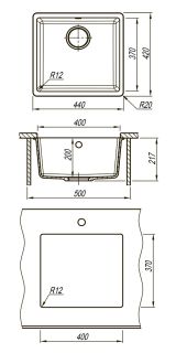 Кухонная мойка Lemark Sinara 440-U 9910072 шампань