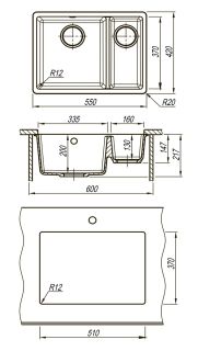 Кухонная мойка Lemark Sinara 550.2-U 9910082 жасмин