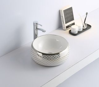 Раковина CeramaLux 5004SP бело- серая 40 см