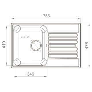 Мойка кухонная Reflexion Bolero 74-WH RF0574WH белый