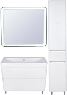 Пенал Style Line Атлантика Люкс Plus L СС-00002257 35см с бельевой корзиной белый антискрейч