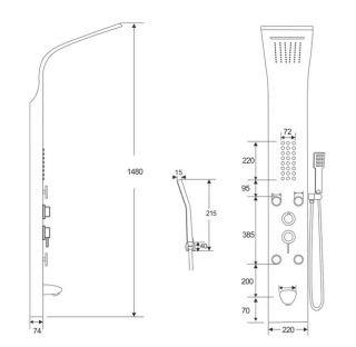 Панель душевая Cerutti SPA Victoria RG CT9977 розовое золото