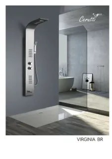 Панель душевая Cerutti SPA Virginia BR CT9983 с форсунками матовая нержавеющая сталь