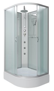 Душевая кабина Niagara NG-33294-14LBKTG с гидромассажем 120x90см серебро/матовое