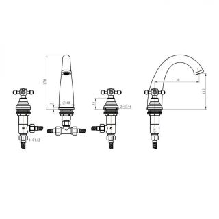 Смеситель для раковины Boheme Satine бронза 317-ST