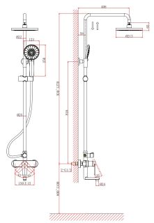 Душевая стойка DQ Bayern.F?rth DA1523708B18 белый