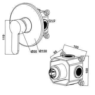 Душевой комплект Swedbe Platta 5528G1 хром/серый