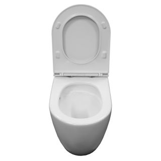 Унитаз напольный Azario Verona AZ-8301 безободковый смыв торнадо с сиденьем микролифт