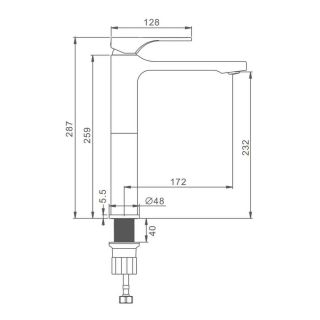 Смеситель для раковины Splenka S55.15.09 графит