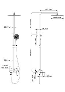 Душевая стойка Wonzon & Woghand Brilliant WW-88047079-BG брашированное золото
