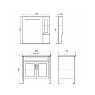 Comforty Тумба-умывальник "Палермо-80" белый глянец с раковиной Comforty 3380