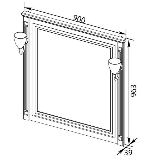 Зеркало Aquanet Паола 90 белый/серебро