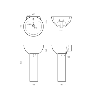 Пьедестал к умывальнику Sanita Luxe Art PD.FS/Art/N/WHT.G/S1 65.5 см