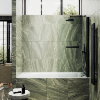 Шторка на ванну MaybahGlass MGV-788-6 80см чёрный