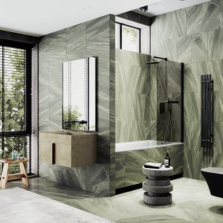 Шторка на ванну MaybahGlass MGV-771-6 50см чёрный