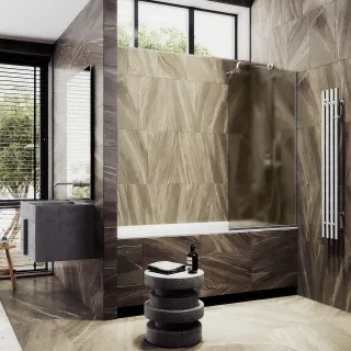 Шторка на ванну MaybahGlass MGV-75-5у 70см хром матовый