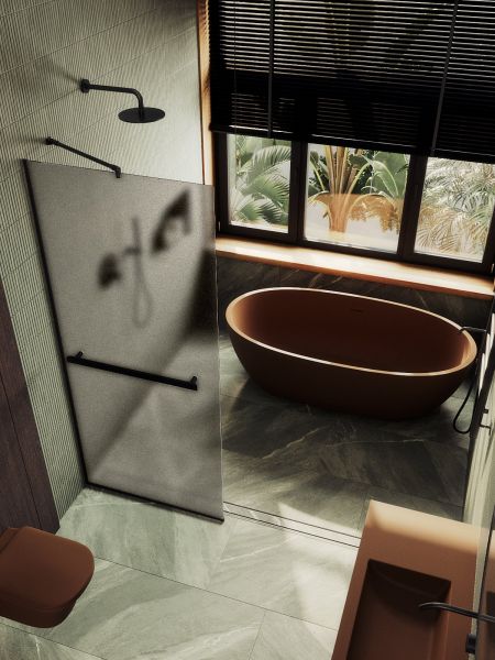 Душевая перегородка MaybahGlass MGD-728-6у 79см чёрный