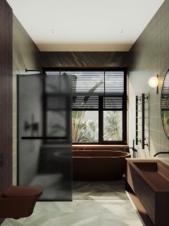 Душевая перегородка MaybahGlass MGD-730-6у 79см чёрный