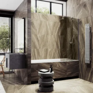 Шторка на ванну MaybahGlass MGV-250-5ш 30см хром матовый