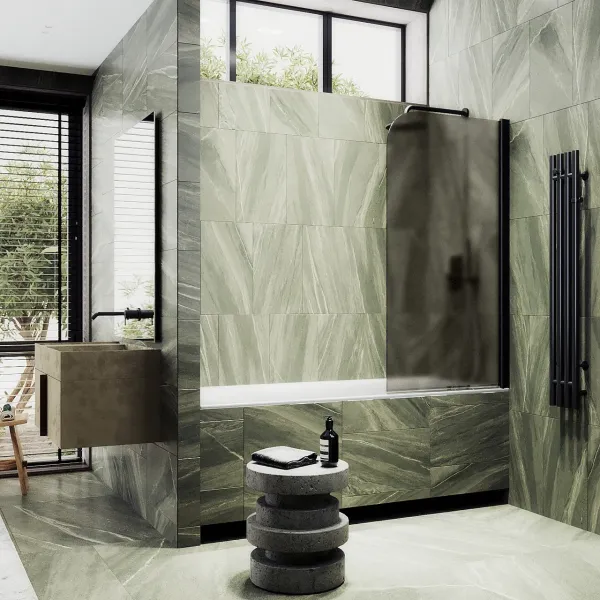 Шторка на ванну MaybahGlass MGV-617-6 70см чёрный