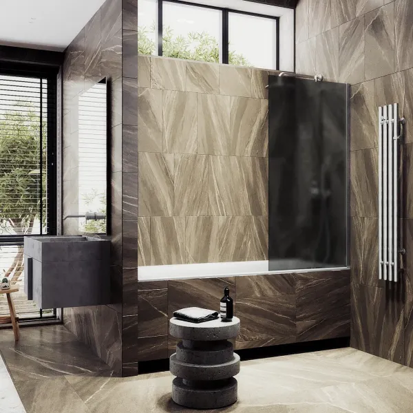 Шторка на ванну MaybahGlass MGV-85-5ш 50см хром матовый