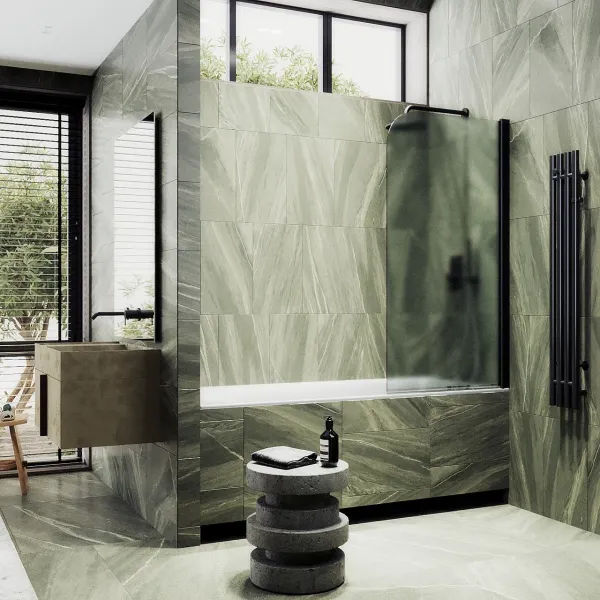 Шторка на ванну MaybahGlass MGV-620-6 70см чёрный