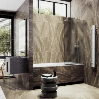 Шторка на ванну MaybahGlass MGV-93-5у 70см хром матовый