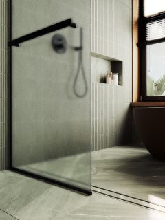 Душевая перегородка MaybahGlass MGD-731-6у 79см чёрный