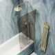 Шторка на ванну MaybahGlass MGV-916-3 99см золото