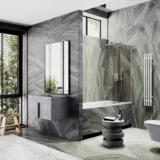 Шторка на ванну MaybahGlass MGV-67-1у 50см белый