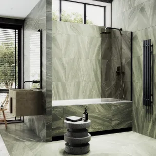 Шторка на ванну MaybahGlass MGV-59-6ш 60см чёрный