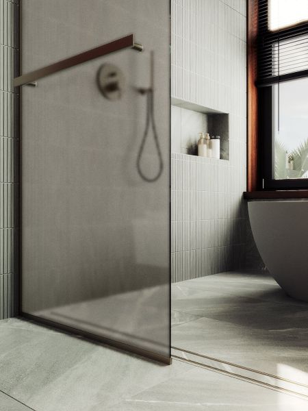 Душевая перегородка MaybahGlass MGD-728-2у 79см бронза