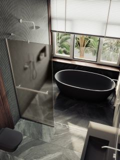 Душевая перегородка MaybahGlass MGD-728-5у 79см хром матовый