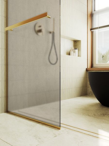 Душевая перегородка MaybahGlass MGD-728-3у 79см золото