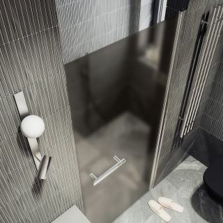 Душевая дверь MaybahGlass MGD-455-5 80см хром матовый/бронза матовая