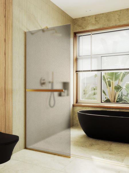 Душевая перегородка MaybahGlass MGD-728-3у 79см золото