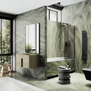 Шторка на ванну MaybahGlass MGV-72-6у 40см чёрный