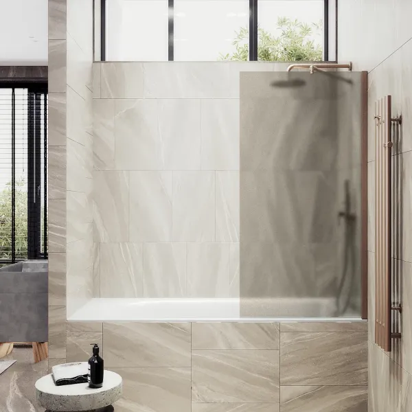 Шторка на ванну MaybahGlass MGV-74-2ш 60см бронза