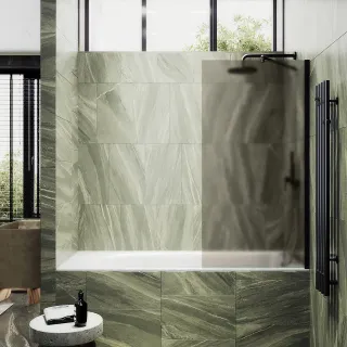 Шторка на ванну MaybahGlass MGV-73-6ш 50см чёрный