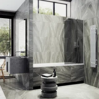 Шторка на ванну MaybahGlass MGV-134-1у 44см белый