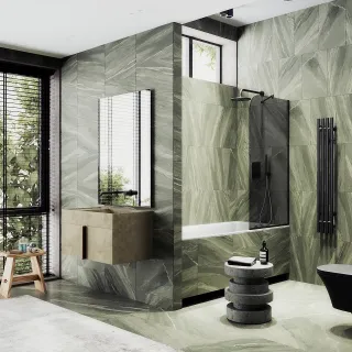 Шторка на ванну MaybahGlass MGV-140-6у 54см чёрный