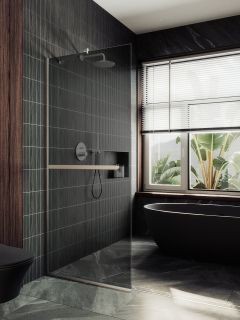 Душевая перегородка MaybahGlass MGD-729-5у 79см хром матовый