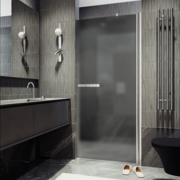 Душевая дверь MaybahGlass MGD-462-5 90см хром матовый/графит матовый