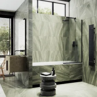 Шторка на ванну MaybahGlass MGV-90-6у 40см чёрный