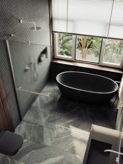 Душевая перегородка MaybahGlass MGD-731-5ш 79см хром матовый